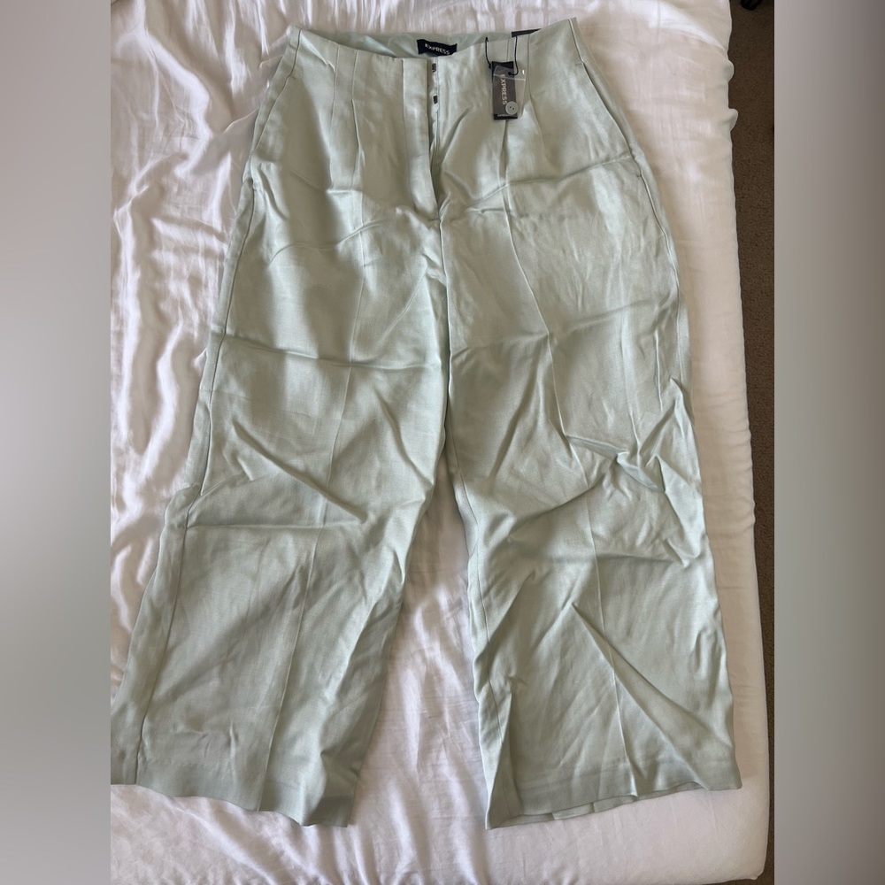 Express cropped super high rise pants -10L - linen
